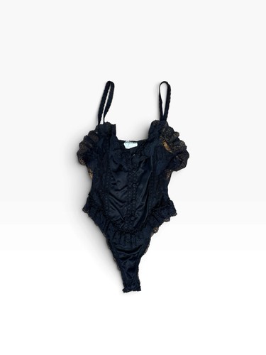 Vintage 80s black satin sheer - vintage,